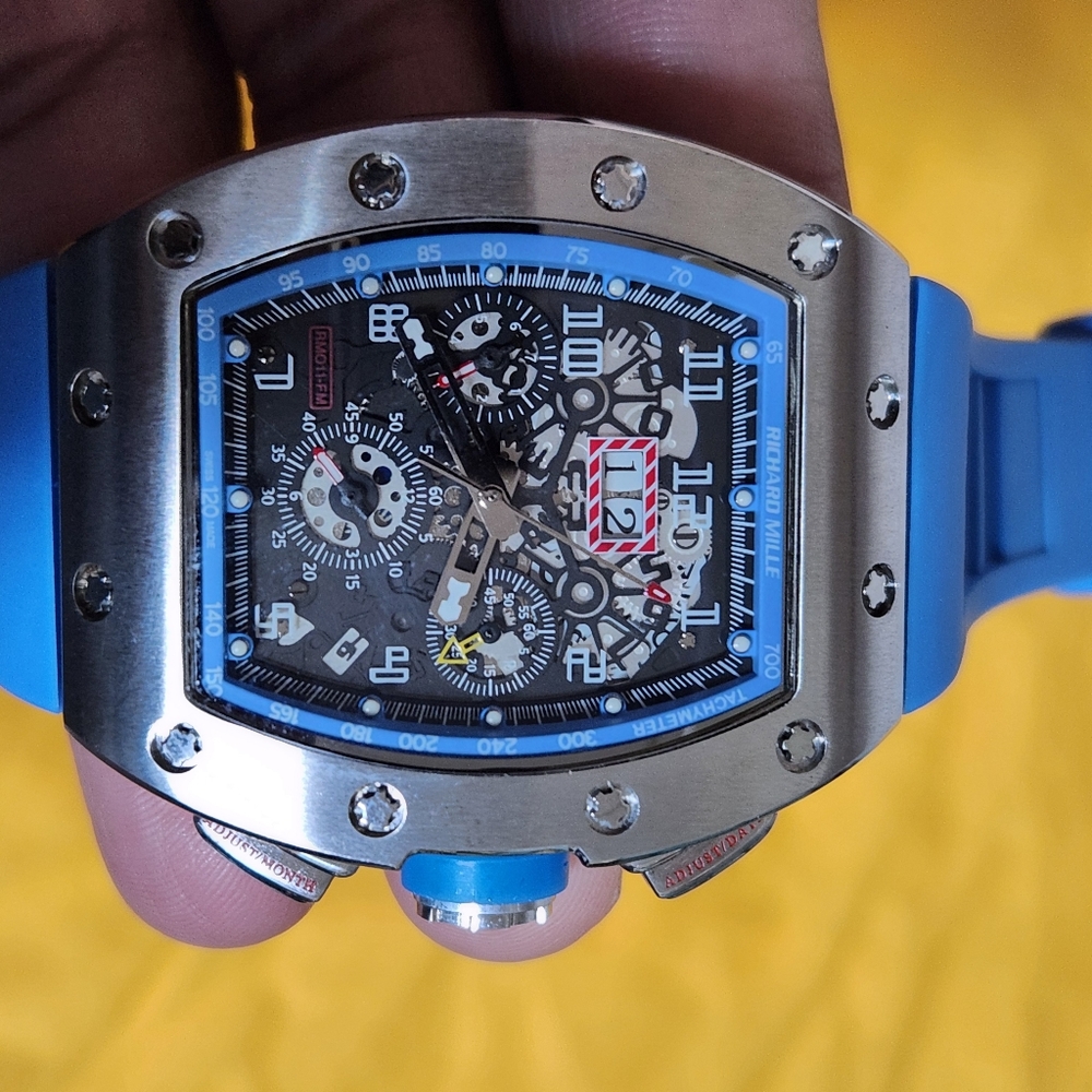 Blue Dial & Strap Men's Chronograph Watch - Picture 3 of 8